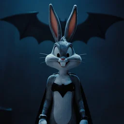 still image of bugs bunny in the dark knight, cinematic, anamorphic, 8 0 mm f / 2. 8 l, 3 5 mm film, movie