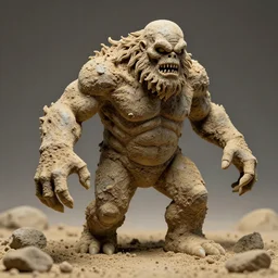 Swamp monster made of sandstone, style of 50mm photograph, horrific, distressing. Highly detailed, photographic, cinematic, dramatic