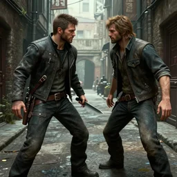 todd howard with a switchblade in a alleyway, forcing you to buy skyrim, realistic, 8 k
