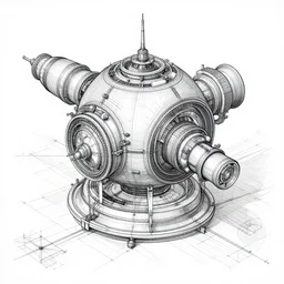 architect blueprint of a timemachine