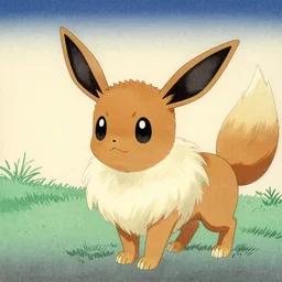 Beautiful Ukiyo-e painting of an Eevee