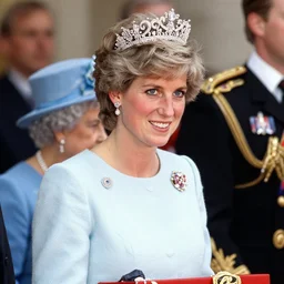 princess diana attending the platinum jubilee of queen elizabeth