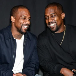 kanye west laughing and chilling with mike wazzowski