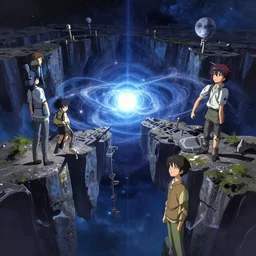 makoto shinkai concept art of the spacetime nexus precipice dimension, key visual, ambient lighting, highly detailed, digital painting, artstation, concept art, sharp focus, by makoto shinkai and akihiko yoshida and hidari and wlop and greg rutkowski
