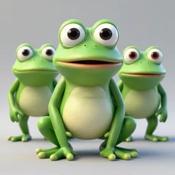 3 d render of pepe the frog, realistic,