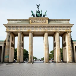 bottle pillars, brandenburg gate berlin, made out of bottles
