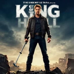 king of the hill movie poster. hyperdetailed photorealism