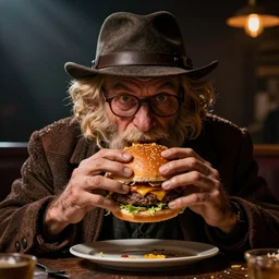 High definition sly cooper eating a burger