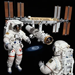 taikonauts, cosmonauts and astronauts connecting iss with tiangong space station by ross tran, thierry doizon, craig mullins, ilya kuvshinov, artgerm, edward hopper, dan mumford, wlop, rutkovsky, carl spitzweg, moebius, unreal engine 5, lumen, nanite