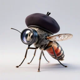 a mosquito wearing a monocle and a beret, realistic, 3 d octane render, artstation, edu souza