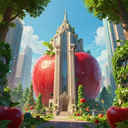 🍎🏦 🌳, style artstation, style greg rutkowsk, comic art book,, octane render, unreal engine 6, epic game graphics, fantasy, ciberpunk, conceptual art, ray tracing