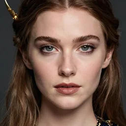 a realistic portrait closeup 5 0 mm studio photograph by annie leibowitz of morgan le fay, an attractive and young enchantress of legend.