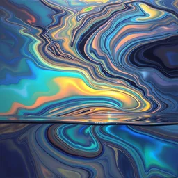 ever since i first saw them, i have been fascinated by the beauty of the phenomena of thin - film interference, the iridescent display of swirling colors resulting from the simultaneous reflection and refraction of light when oil and water interact with each other, oil painting by tim hildebrandt and greg rutkowski