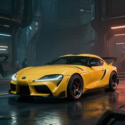 Toyota Supra J29 (2020), Risk of Rain 2 (PC), a sci-fi outland, dramatic lighting, cinematic, establishing shot, extremely high detail, photorealistic, cinematic lighting, artstation, by simon stalenhag