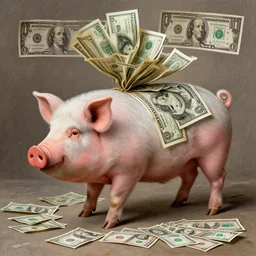 pig dollars, print money concept, 💵 by caravaggio