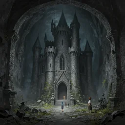 underground dark medieval castle dungeon, grey brick, in style of Greg Rutkowski, Jesper Ejsing, Makoto Shinkai, trending on ArtStation, fantasy, great composition, concept art, highly detailed, scenery, 8K, Behance.