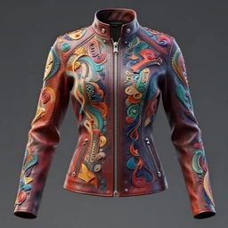 skintight leather jacket : : by martine johanna and simon stalenhag and chie yoshii and casey weldon and wlop : : ornate, dynamic, particulate, rich colors, intricate, elegant, highly detailed, centered, artstation, smooth, sharp focus, octane render, 3 d