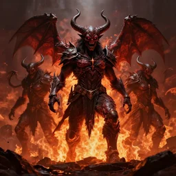 the apocalypse, hellfire, demons, highly detailed, dramatic lighting, trending on artstation, sharp focus, cinematic,