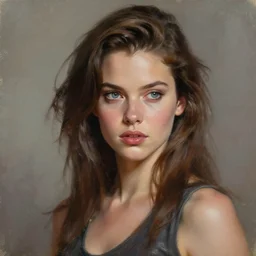 perfectly - portrait of a beautiful female dystopian netflix character, 8 0 s movie poster style, intricate, highly detailed, digital painting, loose brush strokes, realistic shaded lighting, artstation, concept art, smooth, sharp focus, illustration, realism, oil painting, unreal engine 5, 8 k, art by peter mohrbacher and sam spratt