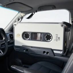 cassette futurism Toyota tacoma interior, photo realistic