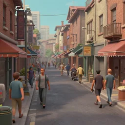 a busy street, lowbrow, matte painting, 3 - d highly detailed, in the style of mark ryden