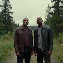 a film of lebron james as detective cooper of twin peaks, film grain, wide shot, photorealism