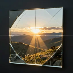 cracked mirror by disney concept artists, blunt borders, rule of thirds, golden ratio, godly light