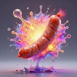 jelly rococo gel sausage bursting plasma and colorful auras, liquid, drippy, splashing, scifi 3 d paint spray by beeple, rob gonsalves, jeff koons, jacek yerka, m. c. escher