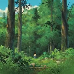 forest lanscape panorama by ghibli pixar in shinkai style