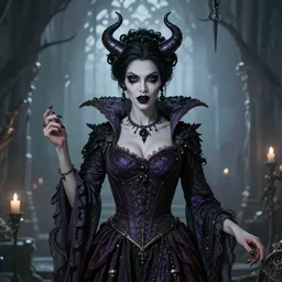 a wicked step mother who is half human and half Demon 8k