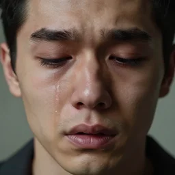 realistic human face, crying, grief, greg rutkowski