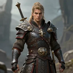 a beautiful male warrior, 8 k, hyperrealistic, hyperdetailed, fantasy portrait by laura sava