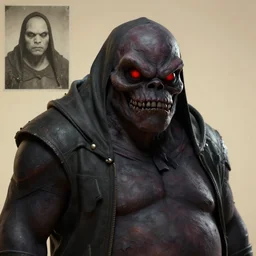 pudge from dota 2, detailed, artstation, dark, creepypasta, octane render, 4 k, red eyes, scary, real life old photo, smooth