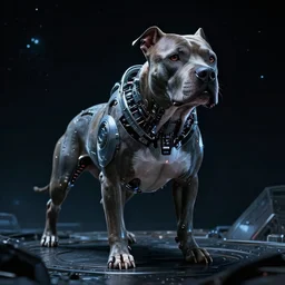 cyborg - pitbull mr. worldwide in space, in 2 0 5 5, y 2 k cybercore, industrial low - light photography, still from a ridley scott movie
