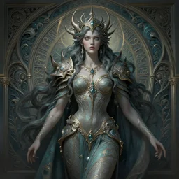 photography alexey kurylev, sea queen, mysterious, deep focus, d & d, fantasy, complex, elegant, highly detailed, digital painting, artstation, concept art, matte, clear focus, illustration, hearthstone, artgerm art, greg rutkovsky and alphonse mucha