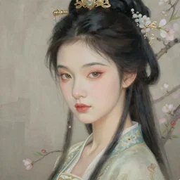 portrait of a graceful spring goddess, esoteric, muted colors, head in focus, spring aesthetics, intricate details, elegant, highly detailed, hyperrealistic painting, artstation, concept art, painterly, sharp focus, illustration, art by chie yoshii