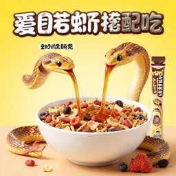 an advertisement for a cereal that you can feed to snakes