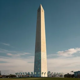 the washington monument made out of iridescent opal, fine art photography, geode, cinematic