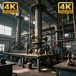 industrial revolution looms, in factory, intricate detail, 4 k, ultra hd