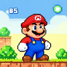 super mario bros 1 9 8 5 pixel art