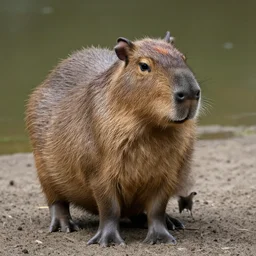 a pig - capybara, wildlife photography