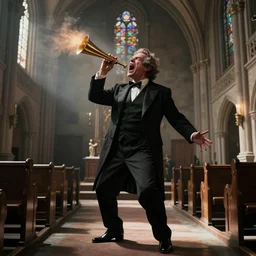 uncle junior soprano screaming in church like a demented maniac