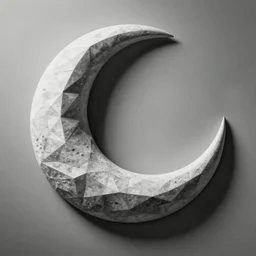geometric smiling moon symbol by karl gerstner, monochrome, symmetrical