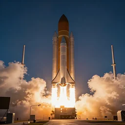 space rocket launch, by kurzgesagt