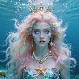 “ andrew scott portrait, fantasy, mermaid, hyperrealistic, game character, underwater, highly detailed, sharp focus, cinematic lighting, pearls, glowing hair, shells, gills, crown, water, highlights, starfish, jewelry, realistic, digital art, pastel, magic, fiction, ocean, king, colorful hair, sparkly eyes, fish, heroic, god, waves, bubbles, king ”