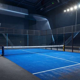 a futuristic padel court.