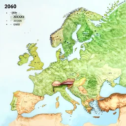 A very detailed geopolitical map of Europe in 2060.