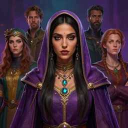 centered head - on medium shot painted portrait by boell oyino, maya ali as occultist templar, gloomhaven, gaudy colours, octane render, unreal engine, matte painting concept art, fanart artstation by jesper ejsing and rhads and lois van baarle and ilya kuvshinov and rossdraws