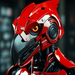 kon - dam red gunpla droid kenku, artistically. anthropomorphic black bird head. machine 5 0 6 0, science fiction, portrait by donato giancola and greg rutkowski and wayne barlow. top all time r / imaginarycyberpunk.