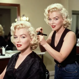 young Marilyn Monroe working in a hair salon in Miami